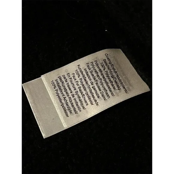 DKNY Women's Black Faux Suede Sherpa Lined Moto Jacket Size 1X - Picture 10 of 10